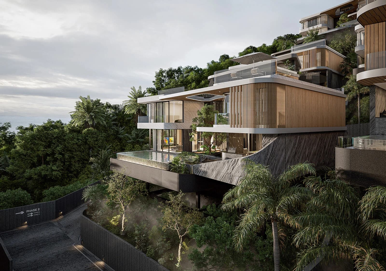 Balcony view of Botanica Sea Residences showing panoramic Andaman Sea vistas in Rawai, Phuket.