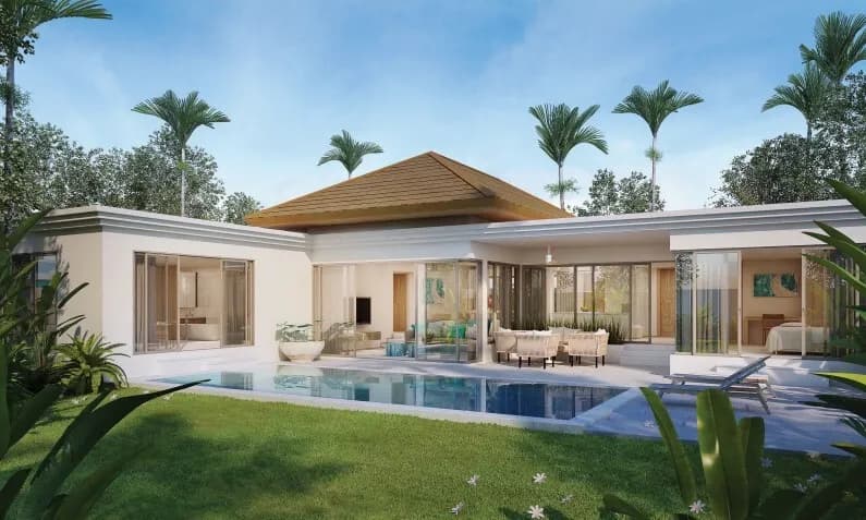 Forensic architectural view of Azure Residences Laguna showing inland walled privacy and private pool deck.